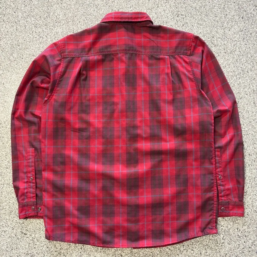 The North Face Long Sleeve Button Up Shirt Mens M Red Plaid Snap Closure